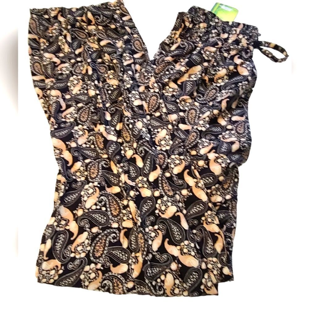 Paris‎ Bamboo Paisley Knit Pants Relaxed Fit sz L